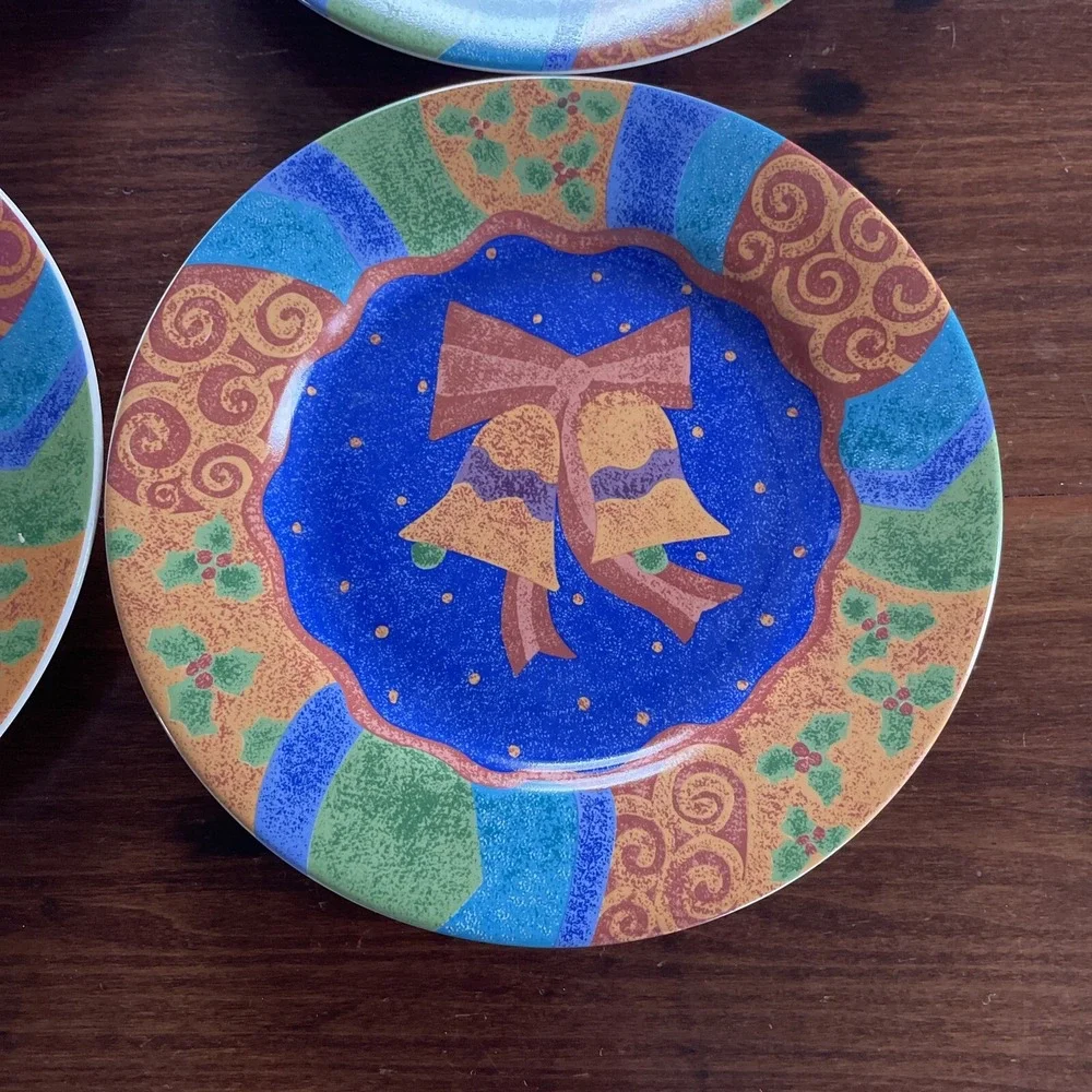 Sango PotPourri Mix & Match Christmas Plates Set of 4 Bells